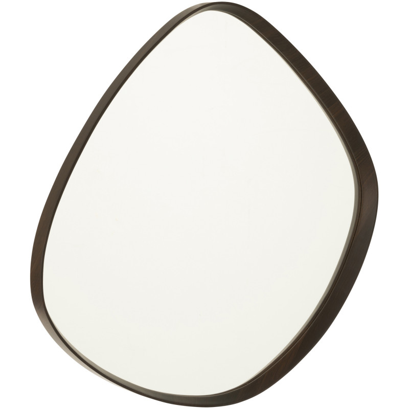 Miroir mural moderne Irrégulier 61x70 en Bois Marron foncé Abstract - 1