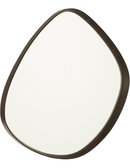 Miroir mural moderne Irrégulier 61x70 en Bois Marron foncé Abstract - 1