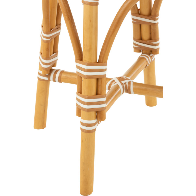 Tabouret extérieur rond en Rotin Naturel Plastique Naturel Blanc Live - 4