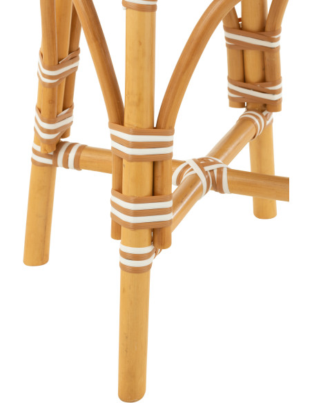 Tabouret extérieur rond en Rotin Naturel Plastique Naturel Blanc Live - 4