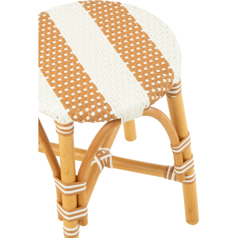 Tabouret extérieur rond en Rotin Naturel Plastique Naturel Blanc Live - 5