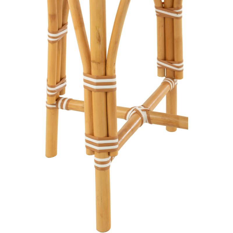 Tabouret de bar extérieur rond Hauteur 65 cm en Rotin Naturel Plastique Naturel Blanc Live - 5