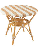 Table de jardin ronde 4 personnes Ø90 cm rotin naturel beige blanc Live