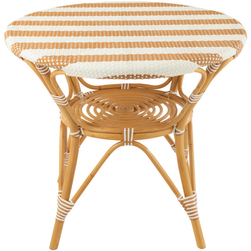 Table à manger extérieur Ronde 4 personnes en Rotin Naturel Plastique Naturel Blanc Live - 3