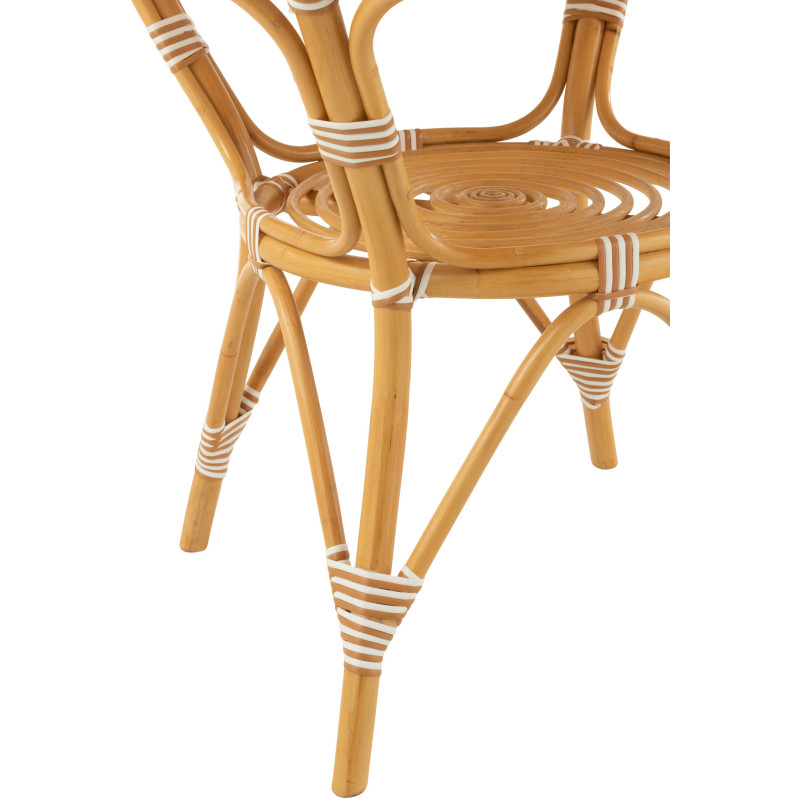 Table à manger extérieur Ronde 4 personnes en Rotin Naturel Plastique Naturel Blanc Live - 4