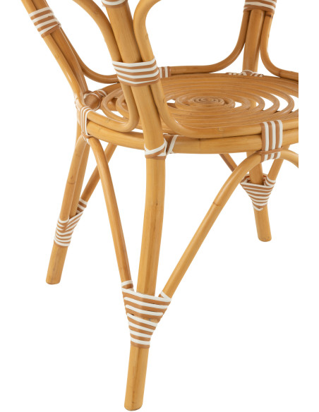 Table à manger extérieur Ronde 4 personnes en Rotin Naturel Plastique Naturel Blanc Live - 4