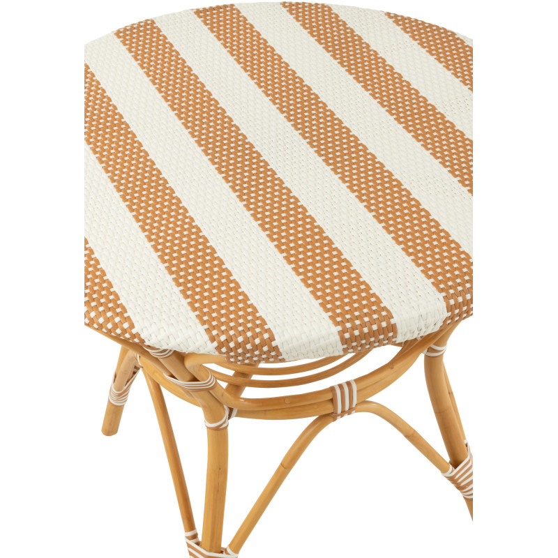 Table à manger extérieur Ronde 4 personnes en Rotin Naturel Plastique Naturel Blanc Live - 5