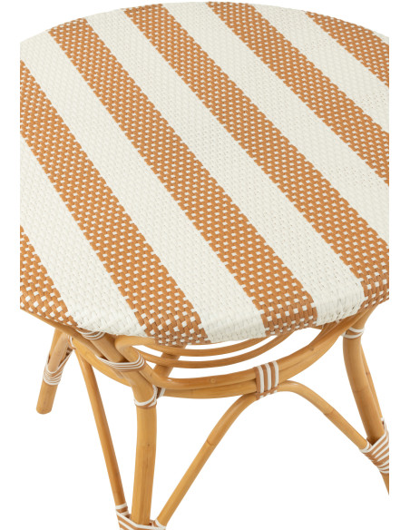 Table à manger extérieur Ronde 4 personnes en Rotin Naturel Plastique Naturel Blanc Live - 5