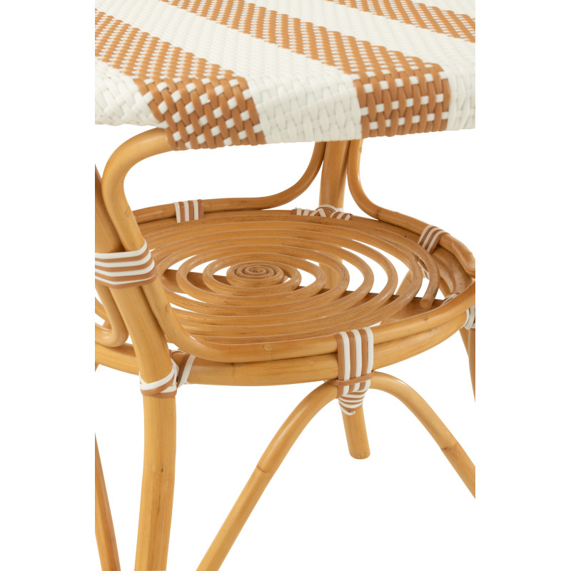 Table à manger extérieur Ronde 4 personnes en Rotin Naturel Plastique Naturel Blanc Live - 6