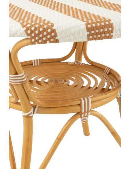 Table à manger extérieur Ronde 4 personnes en Rotin Naturel Plastique Naturel Blanc Live - 6