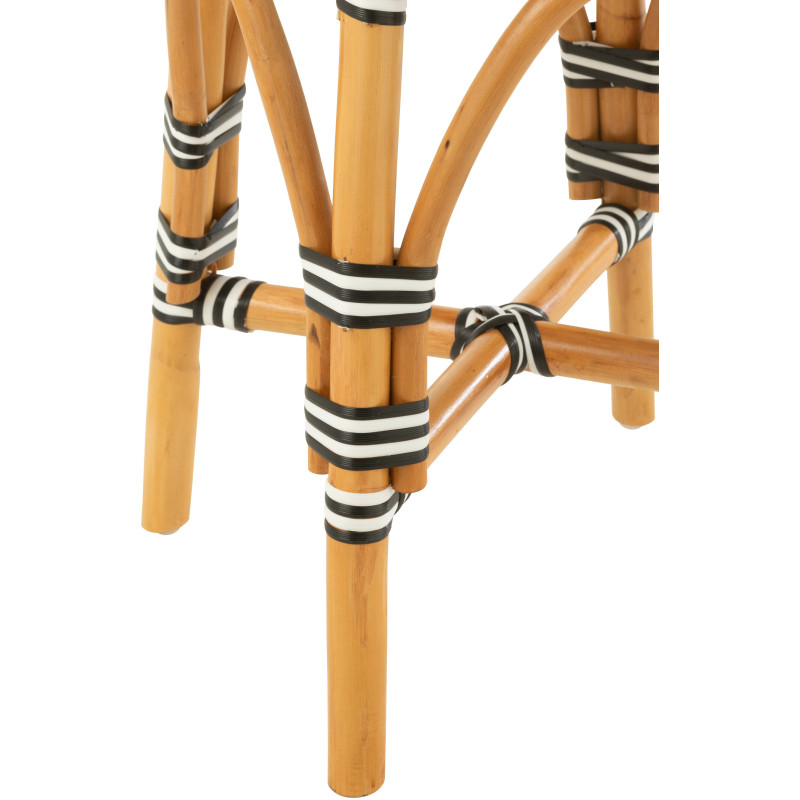 Tabouret extérieur rond en Rotin Naturel Plastique Noir Blanc Live - 4