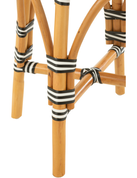 Tabouret extérieur rond en Rotin Naturel Plastique Noir Blanc Live - 4
