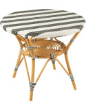 Table de jardin ronde 4 personnes Ø90 cm rotin naturel noir blanc Live