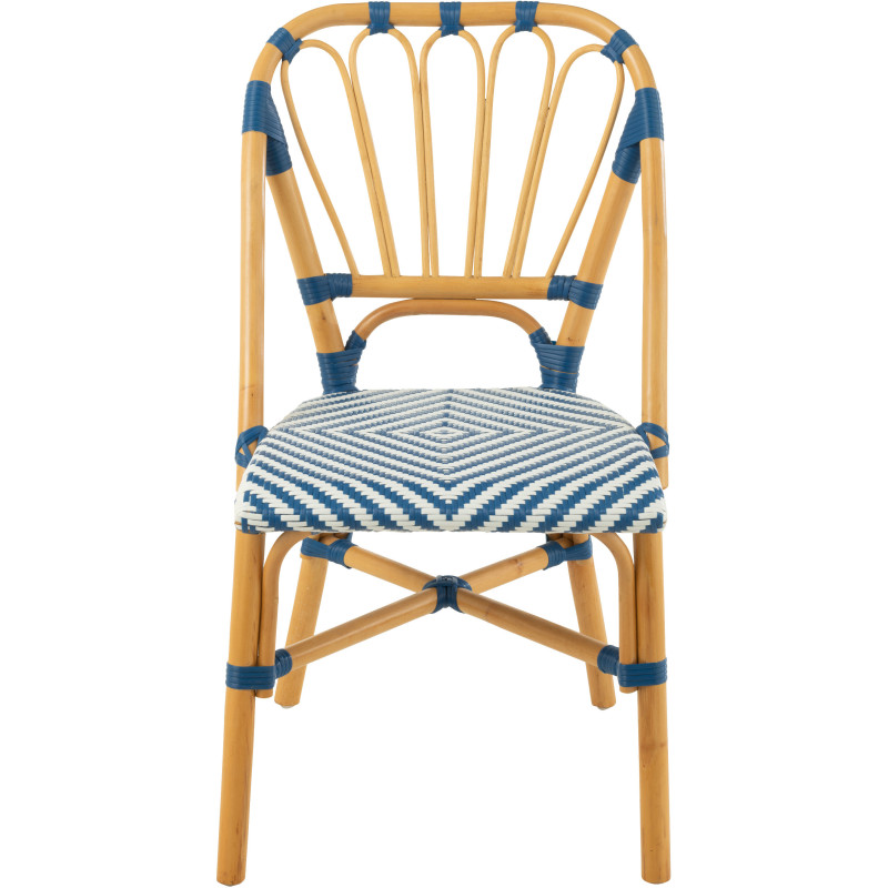 Chaise de jardin en Rotin Naturel Plastique Bleu Blanc Live - 2