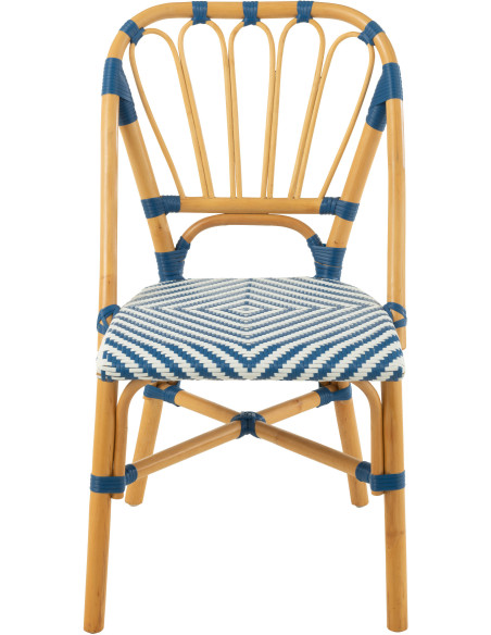 Chaise de jardin en Rotin Naturel Plastique Bleu Blanc Live - 2