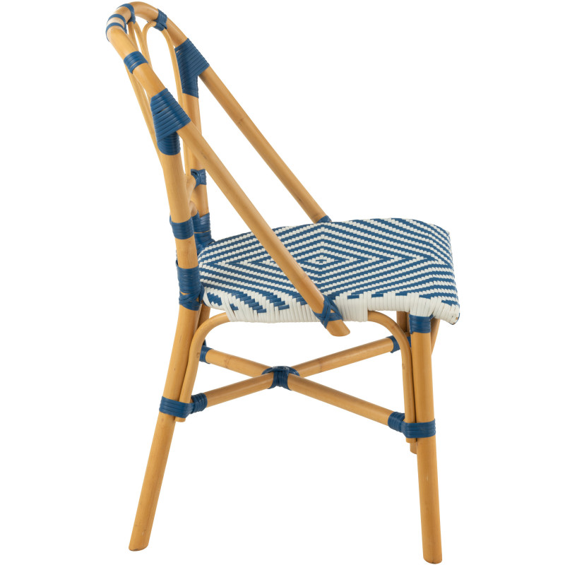 Chaise de jardin en Rotin Naturel Plastique Bleu Blanc Live - 3