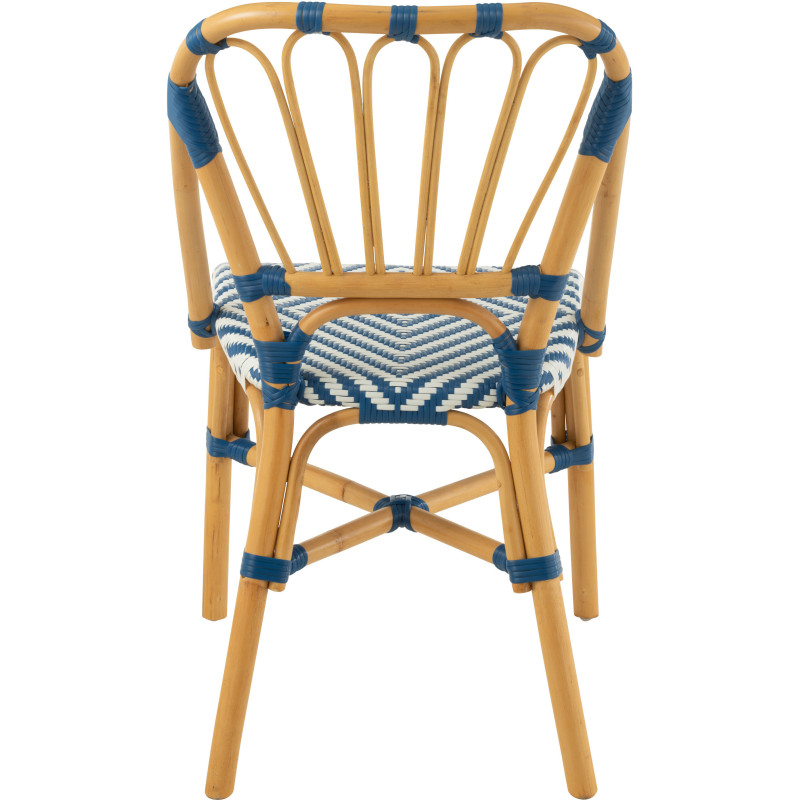 Chaise de jardin en Rotin Naturel Plastique Bleu Blanc Live - 4