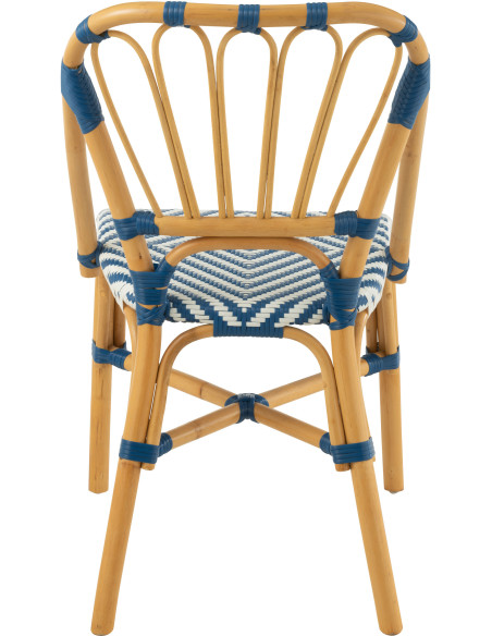 Chaise de jardin en Rotin Naturel Plastique Bleu Blanc Live - 4