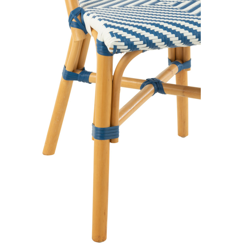 Chaise de jardin en Rotin Naturel Plastique Bleu Blanc Live - 5
