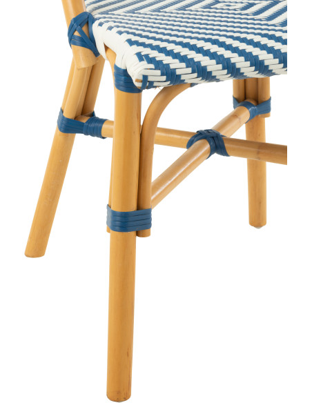 Chaise de jardin en Rotin Naturel Plastique Bleu Blanc Live - 5