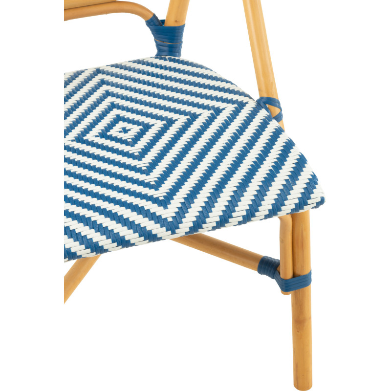 Chaise de jardin en Rotin Naturel Plastique Bleu Blanc Live - 6