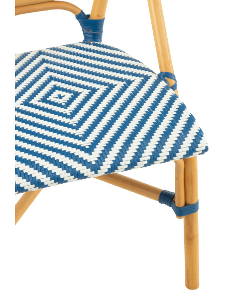 Chaise de jardin en Rotin Naturel Plastique Bleu Blanc Live - 6