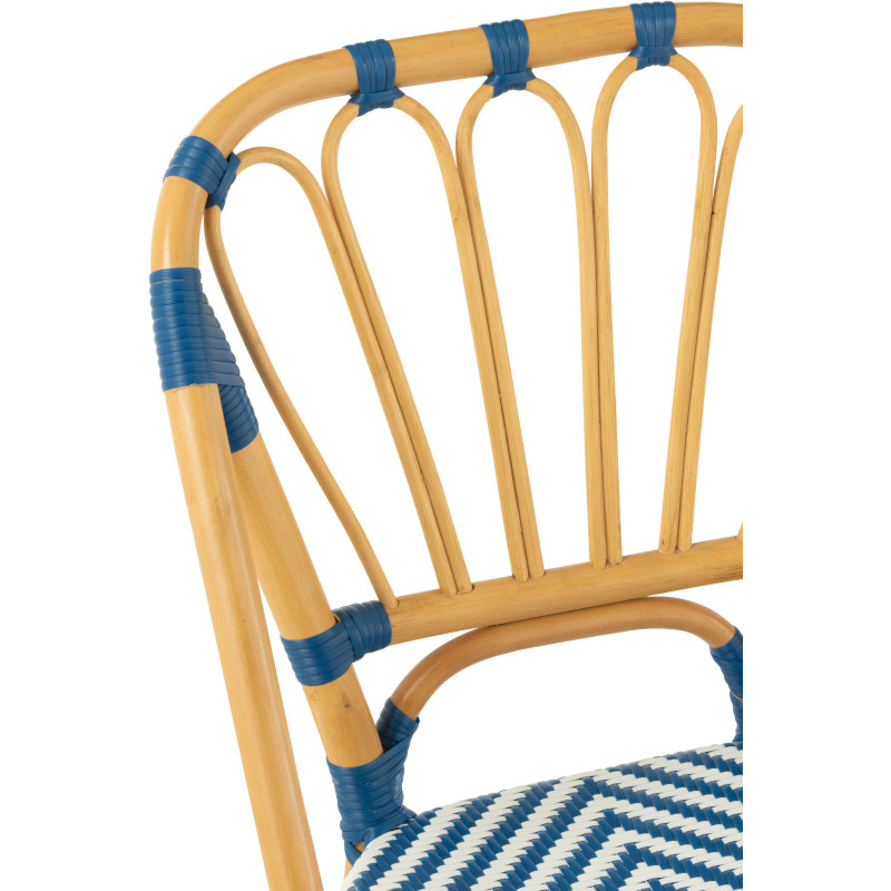Chaise de jardin en Rotin Naturel Plastique Bleu Blanc Live - 7