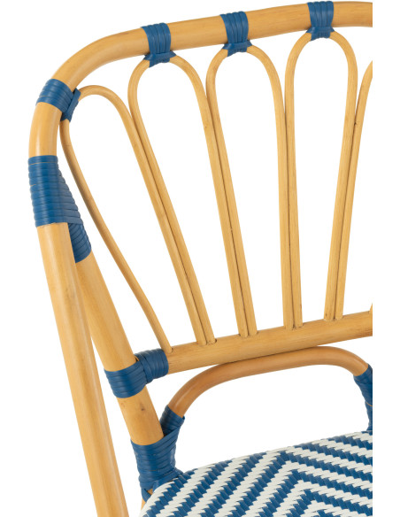 Chaise de jardin en Rotin Naturel Plastique Bleu Blanc Live - 7