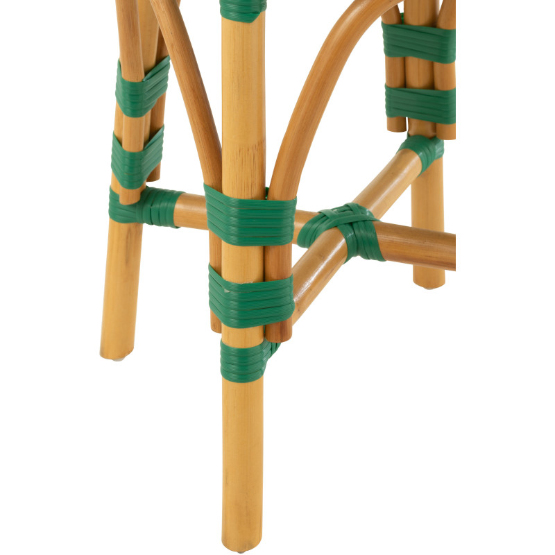 Tabouret extérieur rond en Rotin Naturel Plastique Vert Blanc Live - 4