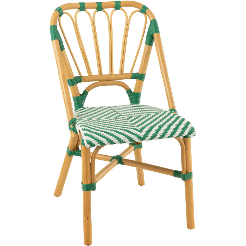 Chaise de jardin en Rotin Naturel Plastique Vert Blanc Live - 1