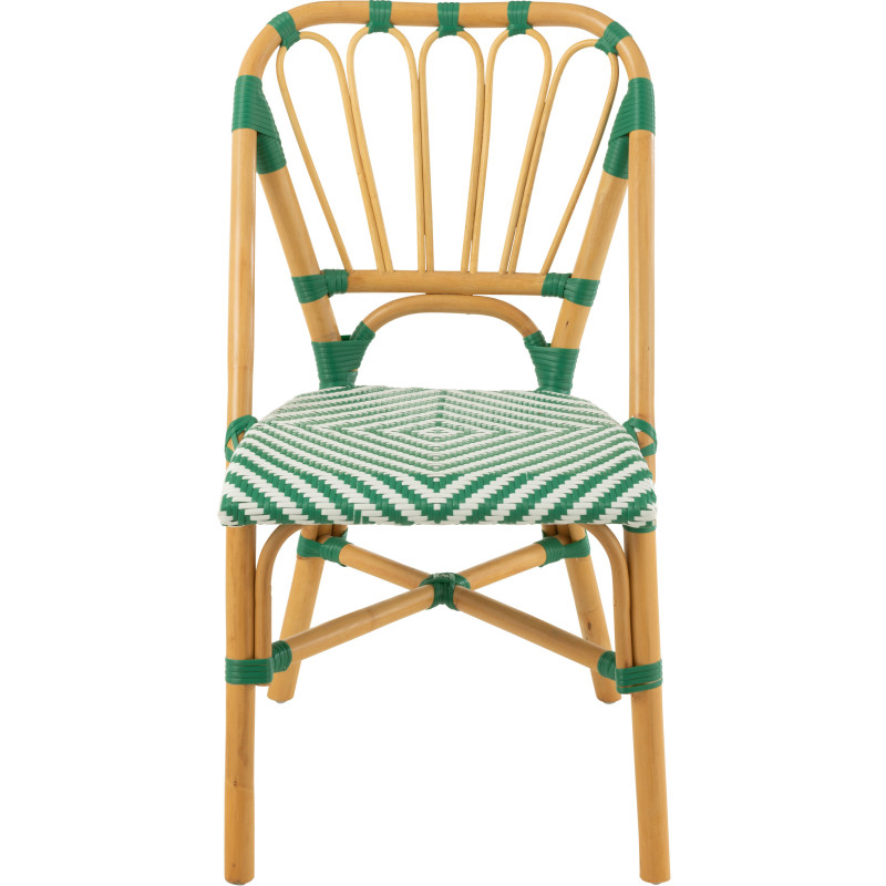 Chaise de jardin en Rotin Naturel Plastique Vert Blanc Live - 3