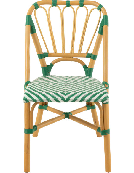 Chaise de jardin en Rotin Naturel Plastique Vert Blanc Live - 3