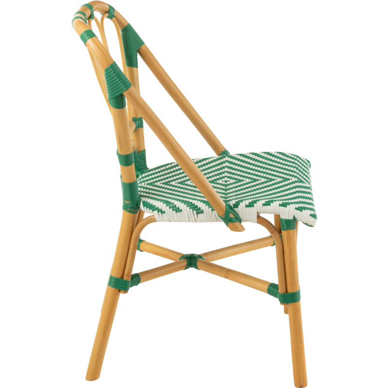 Chaise de jardin en Rotin Naturel Plastique Vert Blanc Live - 4