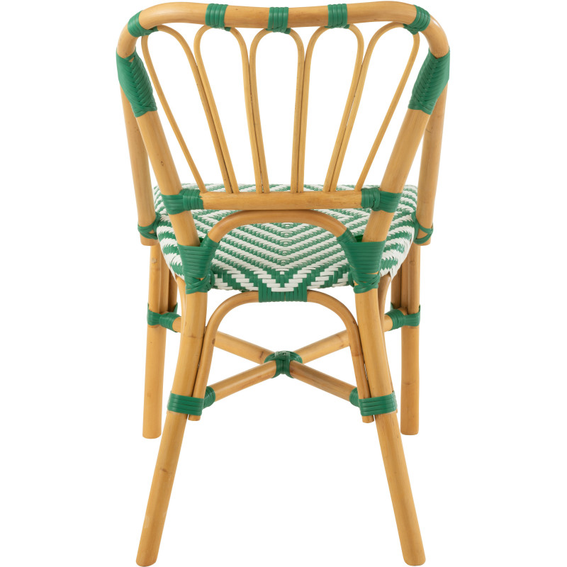 Chaise de jardin en Rotin Naturel Plastique Vert Blanc Live - 5