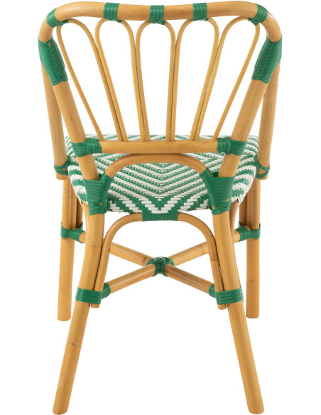 Chaise de jardin en Rotin Naturel Plastique Vert Blanc Live - 5