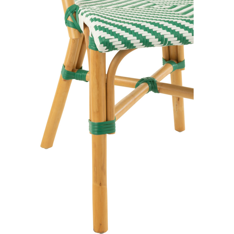 Chaise de jardin en Rotin Naturel Plastique Vert Blanc Live - 6