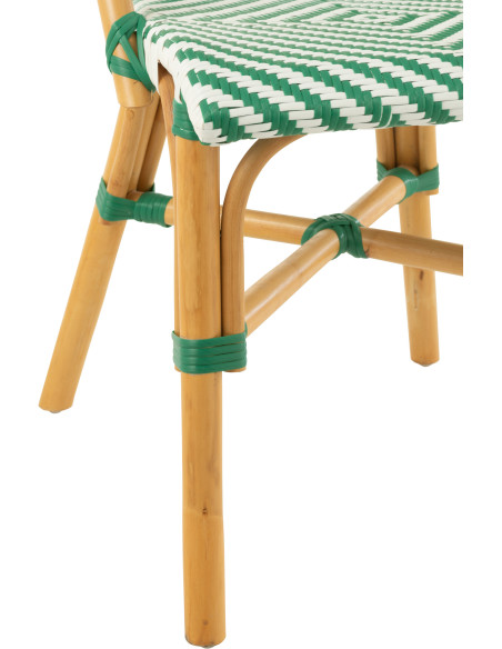 Chaise de jardin en Rotin Naturel Plastique Vert Blanc Live - 6