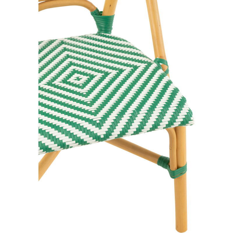 Chaise de jardin en Rotin Naturel Plastique Vert Blanc Live - 7