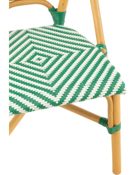 Chaise de jardin en Rotin Naturel Plastique Vert Blanc Live - 7
