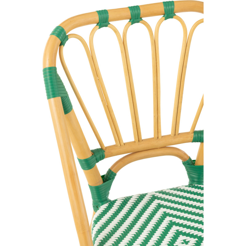 Chaise de jardin en Rotin Naturel Plastique Vert Blanc Live - 8