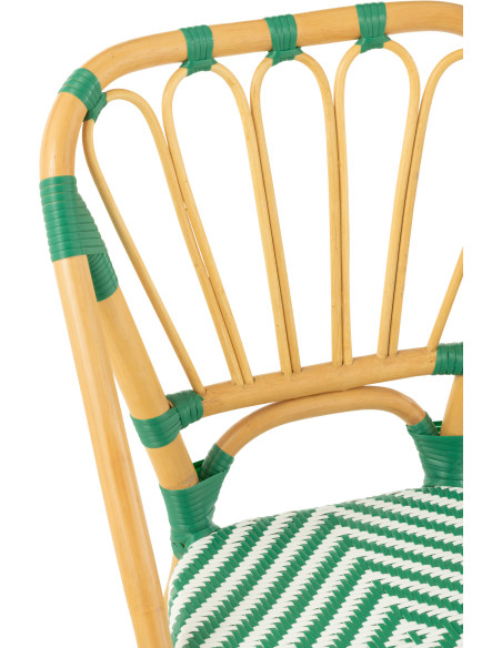 Chaise de jardin en Rotin Naturel Plastique Vert Blanc Live - 8