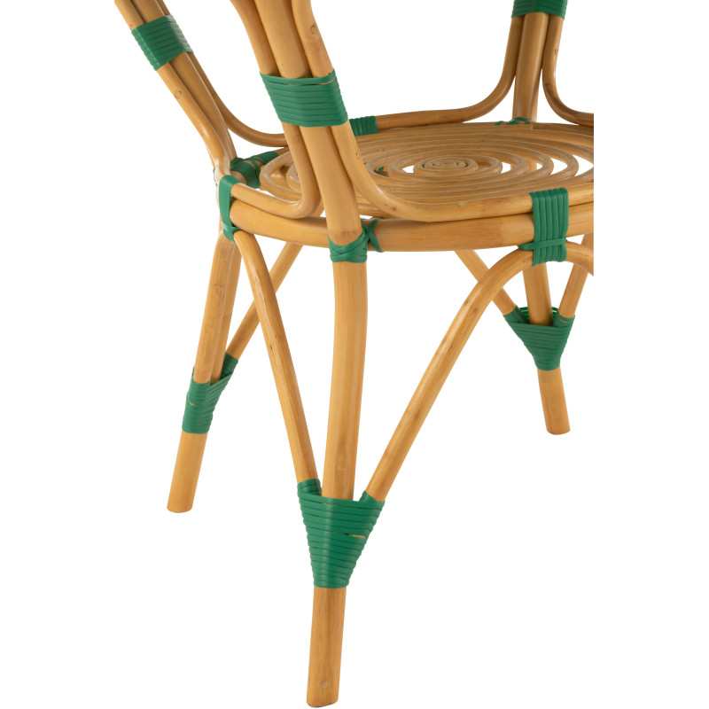 Table à manger extérieur Ronde 4 personnes en Rotin Naturel Plastique Vert Blanc Live - 3