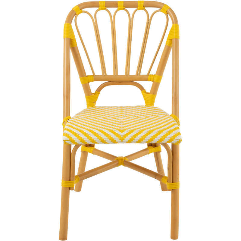 Chaise de jardin en Rotin Naturel Plastique Jaune Blanc Live - 2