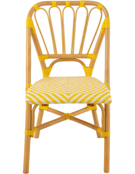 Chaise de jardin en Rotin Naturel Plastique Jaune Blanc Live - 2