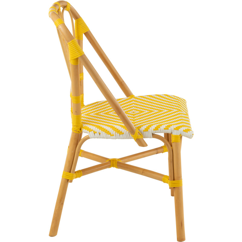 Chaise de jardin en Rotin Naturel Plastique Jaune Blanc Live - 3