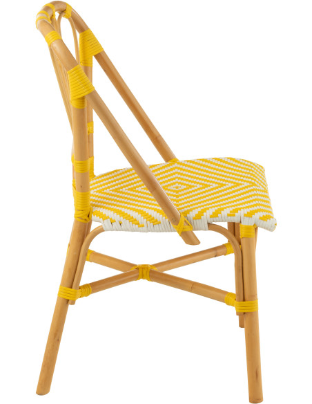 Chaise de jardin en Rotin Naturel Plastique Jaune Blanc Live - 3