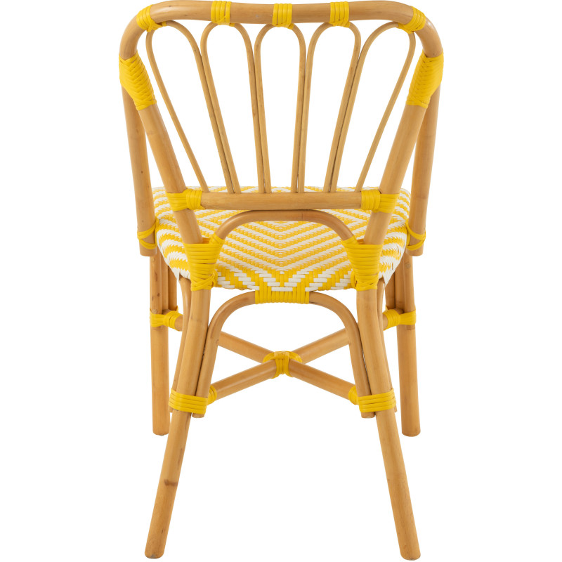 Chaise de jardin en Rotin Naturel Plastique Jaune Blanc Live - 4