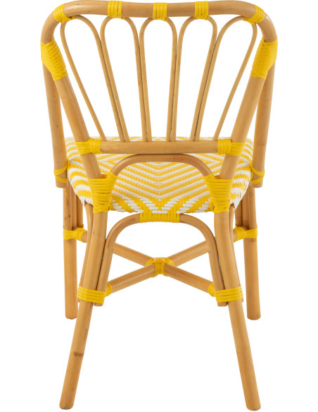 Chaise de jardin en Rotin Naturel Plastique Jaune Blanc Live - 4