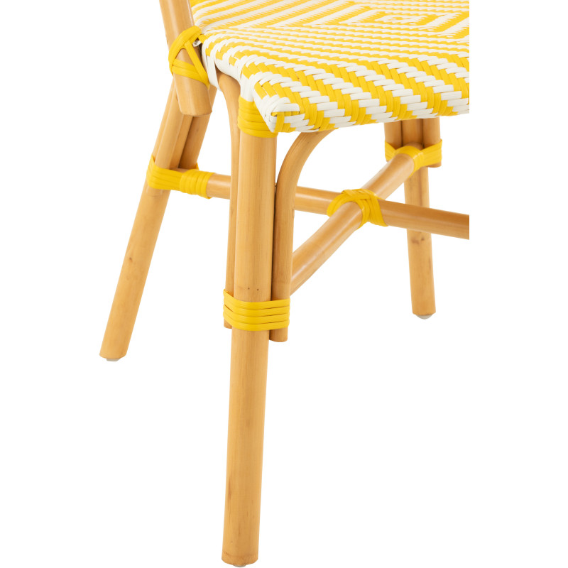 Chaise de jardin en Rotin Naturel Plastique Jaune Blanc Live - 5