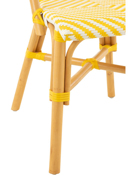 Chaise de jardin en Rotin Naturel Plastique Jaune Blanc Live - 5